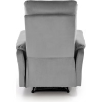 Elektrické polohovacie kreslo CROCUS - čalúnené látkou - popolavo šedé