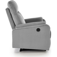 Elektrické polohovacie kreslo CROCUS - čalúnené látkou - popolavo šedé