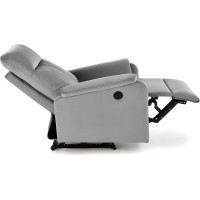 Elektrické polohovacie kreslo CROCUS - čalúnené látkou - popolavo šedé