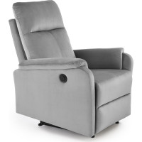 Elektrické polohovacie kreslo CROCUS - čalúnené látkou - popolavo šedé