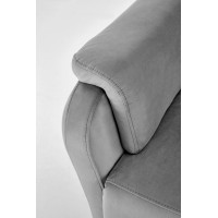 Elektrické polohovacie kreslo CROCUS - čalúnené látkou - popolavo šedé