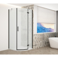 Gelco TRINITY BLACK štvrťkruhový sprchovací kút 900x900mm, matné sklo, pravé GT6590MR-B