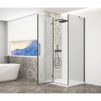 Gelco TRINITY BLACK štvorcový sprchovací kút 1000x1000mm, matné sklo, ľavé GT5610-10ML-B