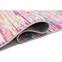 Kusový koberec AZUR static - šedý/ružový/modrý, 120x170 cm