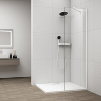 Polysan ESCA WHITE MATT jednodielna sprchová zástena na inštaláciu k stene, sklo číre, 600 mm ES1060-03