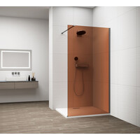 Polysan ESCA GUN METAL jednodielna sprchová zástena na inštaláciu k stene, sklo Marron, 800 mm ES1580-11