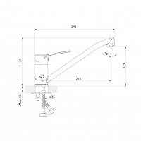 Aqualine SINTRA stojanková drezová batéria, čierna mat SX070B