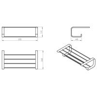 Gedy OUTLINE polica na uteráky s hrazdou, čierna mat 323514