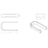 Gedy OUTLINE držiak toaletného papiera, čierna mat 322414
