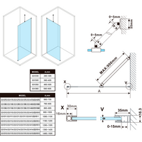 Polysan ESCA GUN METAL jednodielna sprchová zástena na inštaláciu k stene, sklo číre, 600 mm ES1060-11