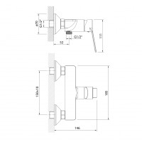 Aqualine SINTRA nástenná sprchová batéria, čierna mat SX011B