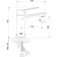 Aqualine SINTRA stojanková umývadlová batéria, čierna mat SX002B
