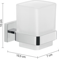 Gedy ELBA pohár, mliečne sklo, chróm A01013