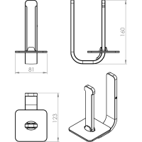 Gedy OUTLINE držiak toaletného papiera rezervný, chróm 3224213