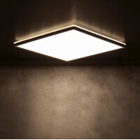 KANLUX AZPO stropné LED svietidlo, 225x225mm, 12, 3W, 3000/4000/6000K, IP54, čierna mat 31531