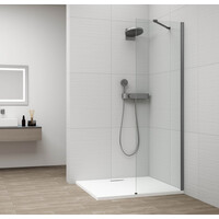 Polysan ESCA GUN METAL jednodielna sprchová zástena na inštaláciu k stene, sklo číre, 500 mm ES1050-11