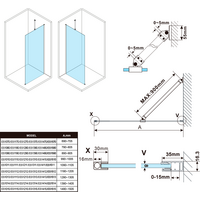 Polysan ESCA WHITE MATT jednodielna sprchová zástena na inštaláciu k stene, dymové matné sklo, 1000 mm ES1410-03