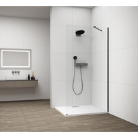 Polysan ESCA GUN METAL jednodielna sprchová zástena na inštaláciu k stene, sklo číre, 1200 mm ES1012-11