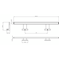 Aqualine SERAPA LED svietidlo, 9W, 230V, 600x40x100mm, IP44, hliník, čierna mat SA148B