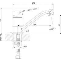 Aqualine SINTRA umývadlová batéria s otočnou hubicou, čierna mat SX001B