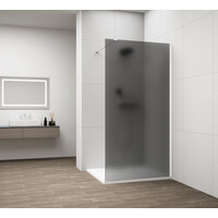 Polysan ESCA WHITE MATT jednodielna sprchová zástena na inštaláciu k stene, dymové matné sklo, 800 mm ES1480-03