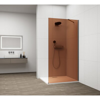 Polysan ESCA GUN METAL jednodielna sprchová zástena na inštaláciu k stene, sklo Marron, 1100 mm ES1511-11