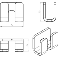Gedy OUTLINE dvojitý háčik, čierna mat 322814