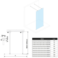Polysan ESCA GUN METAL jednodielna sprchová zástena do priestoru, sklo Marron, 1200 mm ES1512-12