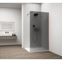Polysan ESCA COPPER MATT jednodielna sprchová zástena na inštaláciu k stene, dymové matné sklo, 1500 mm ES1415-09