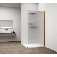 Polysan ESCA COPPER MATT jednodielna sprchová zástena na inštaláciu k stene, sklo Flute, 800 mm ES1380-09