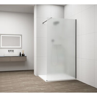 Polysan ESCA GUN METAL jednodielna sprchová zástena na inštaláciu k stene, matné sklo, 1400 mm ES1114-11