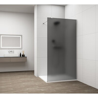 Polysan ESCA CHROME jednodielna sprchová zástena na inštaláciu k stene, dymové matné sklo, 1400 mm ES1414-01