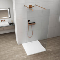 Polysan ESCA COPPER MATT jednodielna sprchová zástena do priestoru, číre sklo, 1000 mm ES1010-10