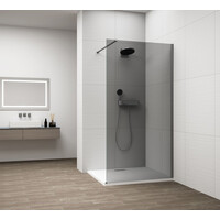 Polysan ESCA GUN METAL jednodielna sprchová zástena na inštaláciu k stene, dymové sklo, 1000 mm ES1210-11