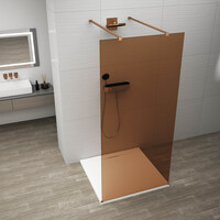 Polysan ESCA COPPER MATT jednodielna sprchová zástena do priestoru, sklo Marron, 1400 mm ES1514-10