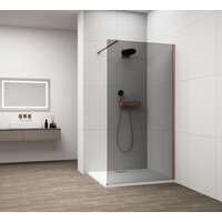 Polysan ESCA COPPER MATT jednodielna sprchová zástena na inštaláciu k stene, dymové sklo, 1300 mm ES1213-09