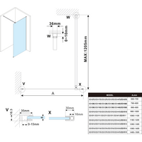 Polysan ESCA GOLD MATT jednodielna sprchová zástena na inštaláciu k stene, dymové matné sklo, 1500 mm ES1415-04