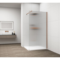 Polysan ESCA COPPER MATT jednodielna sprchová zástena na inštaláciu k stene, sklo Flute, 1500 mm ES1315-09