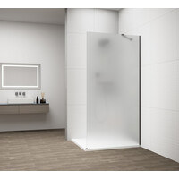 Polysan ESCA GUN METAL jednodielna sprchová zástena na inštaláciu k stene, matné sklo, 1100 mm ES1111-11