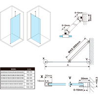 Polysan ESCA COPPER MATT jednodielna sprchová zástena na inštaláciu k stene, dymové matné sklo, 800 mm ES1480-09