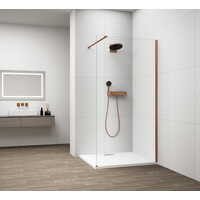 Polysan ESCA COPPER MATT jednodielna sprchová zástena na inštaláciu k stene, sklo číre, 900 mm ES1090-09