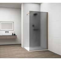 Polysan ESCA GOLD MATT jednodielna sprchová zástena na inštaláciu k stene, dymové matné sklo, 1400 mm ES1414-04
