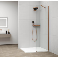 Polysan ESCA COPPER MATT jednodielna sprchová zástena na inštaláciu k stene, sklo číre, 600 mm ES1060-09