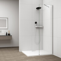 Polysan ESCA CHROME jednodielna sprchová zástena na inštaláciu k stene, sklo číre, 600 mm ES1060-01