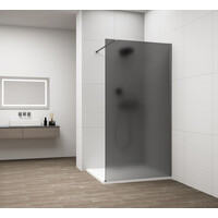 Polysan ESCA GUN METAL jednodielna sprchová zástena na inštaláciu k stene, dymové matné sklo, 1100 mm ES1411-11