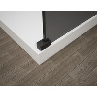 Polysan ESCA BLACK MATT jednodielna sprchová zástena na inštaláciu k stene, dymové matné sklo, 1100 mm ES1411-02