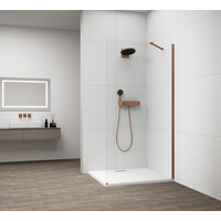 Polysan ESCA COPPER MATT jednodielna sprchová zástena na inštaláciu k stene, sklo číre, 1100 mm ES1011-09