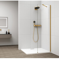 Polysan ESCA GOLD MATT jednodielna sprchová zástena na inštaláciu k stene, sklo číre, 600 mm ES1060-04