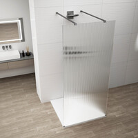 Polysan ESCA GUN METAL jednodielna sprchová zástena do priestoru, sklo Flute, 1300 mm ES1313-12