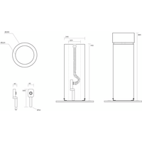 Kerasan OKE keramické umývadlo voľne stojace, priemer 30x88, 5cm, čierna mat 554031-2